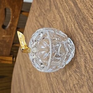 Lady Anne crystal apple green leaf votive candle holder